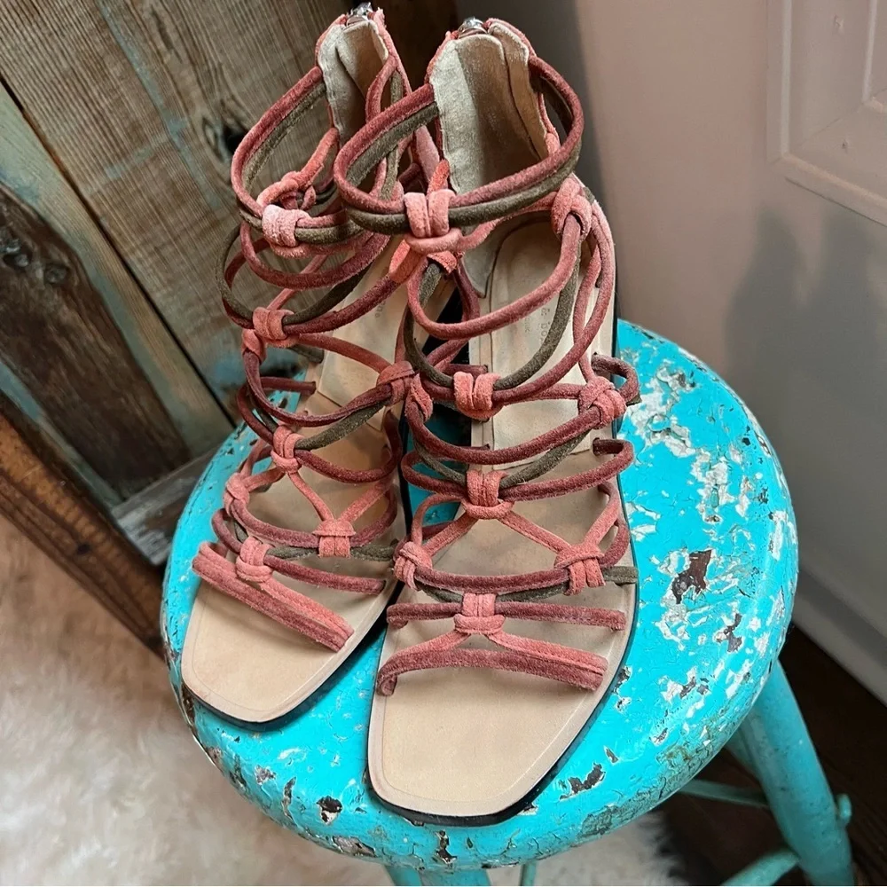 rag & bone Multi color green orange Strappy heels size 6.5 Genuine leather…